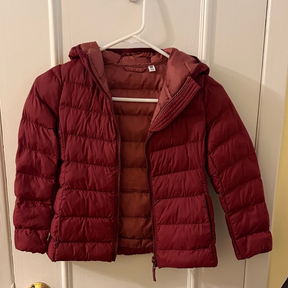 Uniqlo Kids Burgundy Puffer Jacket with Hood